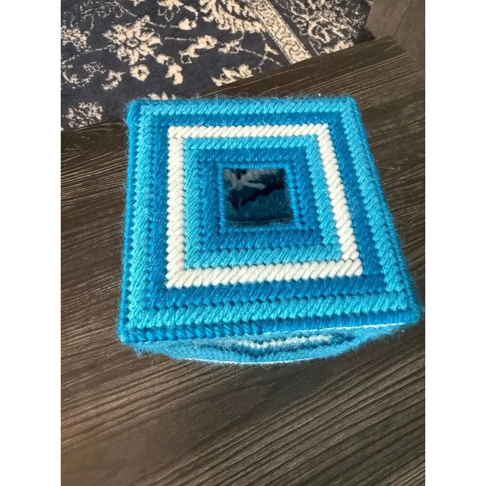 6/$25 Artisan Made Bright Blue Heart Tissue Box Cover